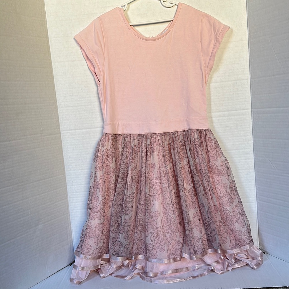 Chasing Fireflies Girls Layered Tulle Blush Pink Dress Size 12
